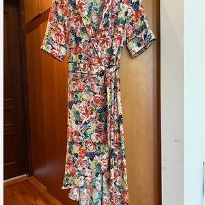 Ganni silk wrap dress